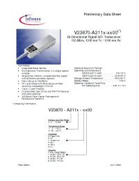 Datasheet V23870-A2111-A500 manufacturer Infineon