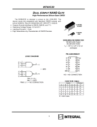 Datasheet IN74HC20D manufacturer Интеграл