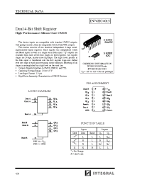 Datasheet IN74HC4015D manufacturer Интеграл
