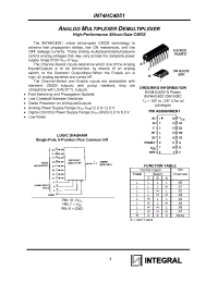 Datasheet IN74HC4051DW manufacturer Интеграл