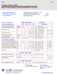 Datasheet IFN425 manufacturer InterFET