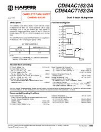 Datasheet 54AC153 manufacturer Intersil