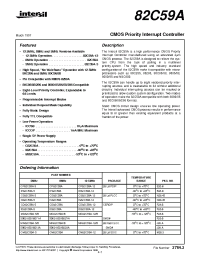 Datasheet 5962-8501601YA manufacturer Intersil
