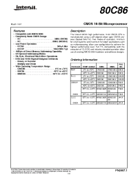 Datasheet 80C86/883 manufacturer Intersil