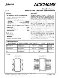 Datasheet ACS244HMSR-02 manufacturer Intersil