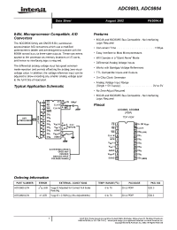 Datasheet ADC0802L manufacturer Intersil