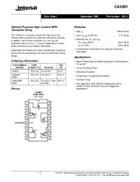 Datasheet CA3083 manufacturer Intersil