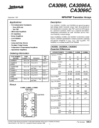 Datasheet CA3096AM96 manufacturer Intersil