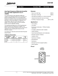 Datasheet CA3102M manufacturer Intersil