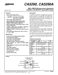 Datasheet CA5260 manufacturer Intersil