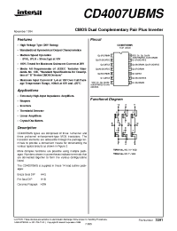 Datasheet CD4007UBMS manufacturer Intersil