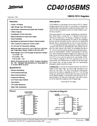 Datasheet CD40105 manufacturer Intersil