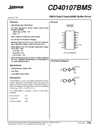 Datasheet CD40107BMS manufacturer Intersil