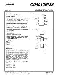 Datasheet CD4013BDMSR manufacturer Intersil