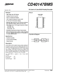 Datasheet CD40147BMS manufacturer Intersil