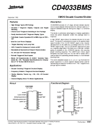 Datasheet CD4033BMS manufacturer Intersil