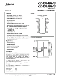 Datasheet CD4515BMS manufacturer Intersil