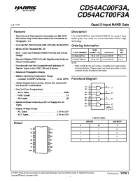 Datasheet CD54AC00F3A manufacturer Intersil