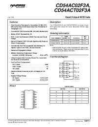 Datasheet CD54AC02F3A manufacturer Intersil