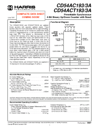 Datasheet CD54AC193 manufacturer Intersil