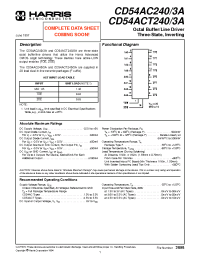 Datasheet CD54AC240 manufacturer Intersil