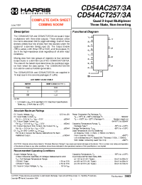 Datasheet CD54ACT257 manufacturer Intersil