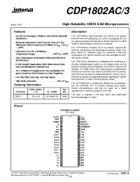 Datasheet CDP1802AC manufacturer Intersil