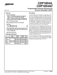 Datasheet CDP1854A manufacturer Intersil