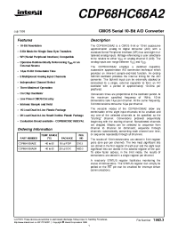 Datasheet CDP68HC68A2 manufacturer Intersil