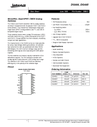 Datasheet DG444 manufacturer Intersil