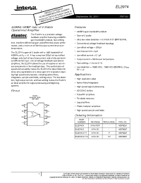 Datasheet EL2074 manufacturer Intersil