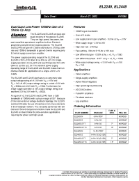 Datasheet EL2245CS manufacturer Intersil