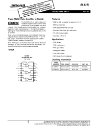 Datasheet EL4393 manufacturer Intersil