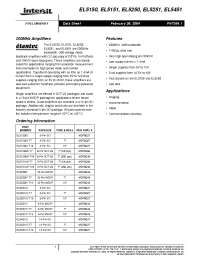 Datasheet EL5150IW manufacturer Intersil