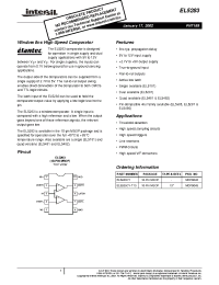 Datasheet EL5283 manufacturer Intersil