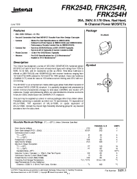 Datasheet FRK254R manufacturer Intersil
