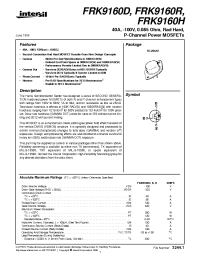 Datasheet FRK9160D manufacturer Intersil