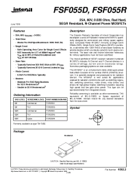 Datasheet FSF055R3 manufacturer Intersil