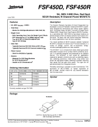 Datasheet FSF450D1 manufacturer Intersil