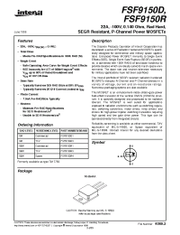 Datasheet FSF9150R manufacturer Intersil