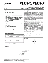 Datasheet FSS234D3 manufacturer Intersil