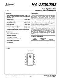 Datasheet HA1-2839-5 manufacturer Intersil