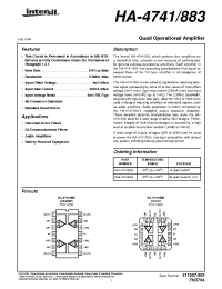 Datasheet HA1-4741/883 manufacturer Intersil