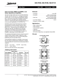 Datasheet HA1-5104-2 manufacturer Intersil