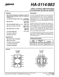 Datasheet HA1-5114883 manufacturer Intersil
