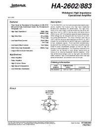 Datasheet HA2-2602/883 manufacturer Intersil