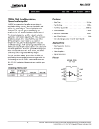 Datasheet HA-2505 manufacturer Intersil
