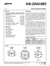Datasheet HA-2544883 manufacturer Intersil