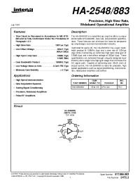 Datasheet HA-2548883 manufacturer Intersil