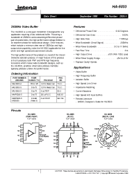 Datasheet HA3-5033-5 manufacturer Intersil